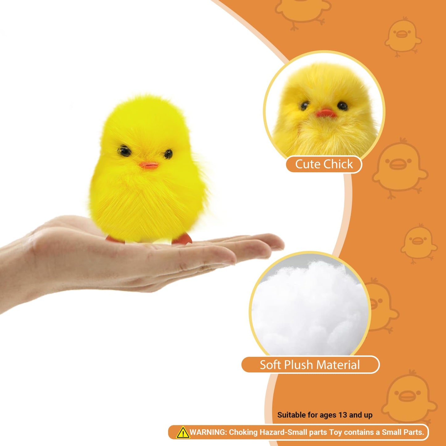Olutacot 28 Pcs Small Chicken Fluffy Chicks Mini Realistic Plush Chick Fur Stuffed Toy Chick For Kids Diy Decorations Party Favo