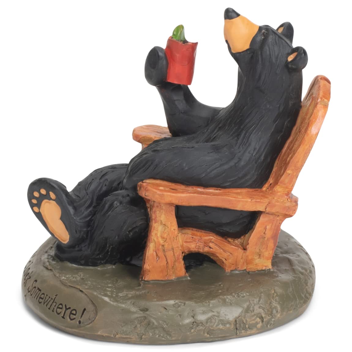 Demdaco 5 O'Clock Somewhere Black Bear 3 X 3 Hand-Cast Resin Figurine Sculpture