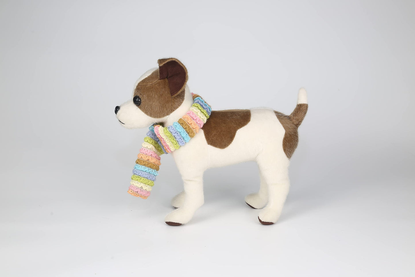 Cu-Mate 12'' Realistic Jack Russell Terrier Plush - White & Brown Standing Puppy Dog Stuffed Animal Gift