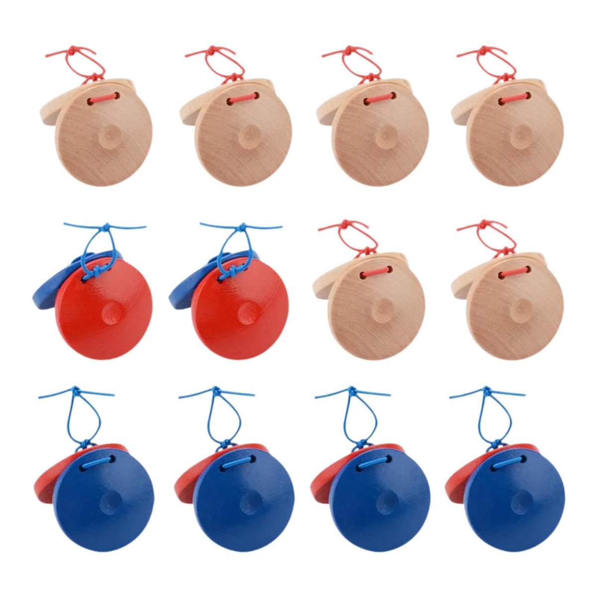 Loom Tree 12Pcs Wood Castanets Music Educational Clapper Board For Children Kids Adults | Educational | Music & Art