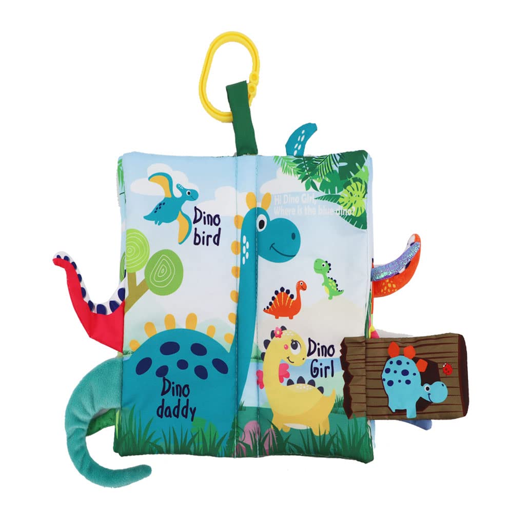 Dinosaur Baby Books 0-6 Months,Crinkle Cloth Books For Babies,Infant Tummy Time Toy Touch And Feel Toys 0-3-6-12-18 Months, Todd