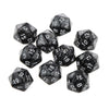 Yiotfandoll 10PCS Polyhedral Dice D20 Dice 20mm Acrylic 20 Sided Dice Game Dice for RPG MTG DND Dice Table Games (Black)