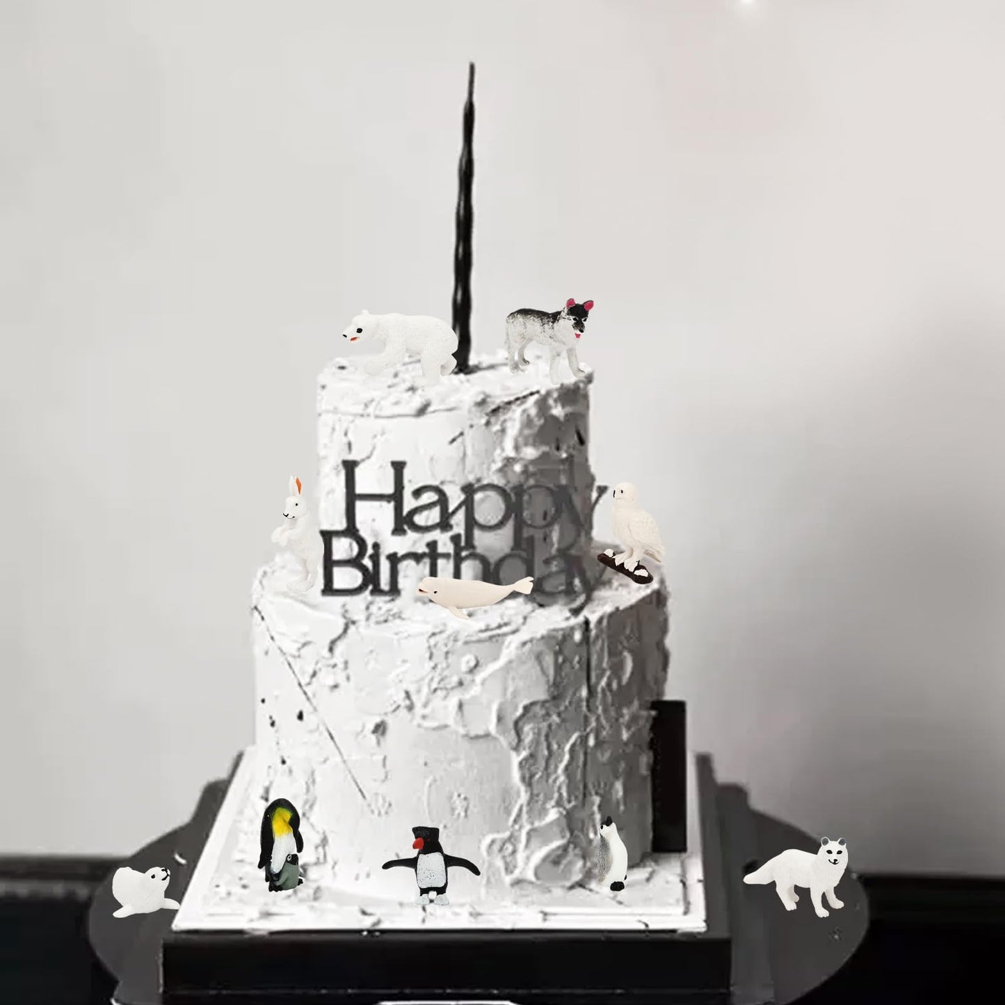 Onest 25 Pieces Mini Arctic Animals Figurines Set Polar Animal Toys Plastic Arctic Tundra Deer Toy Animal Small White Bear Polar