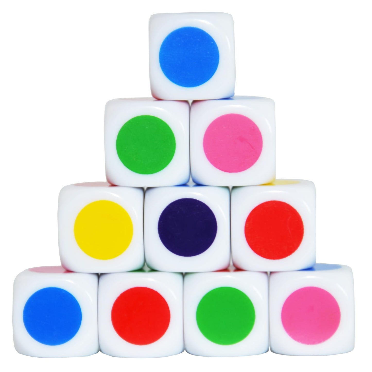 SmartDealsPro Set of 10 16MM Blank on Each Face D6 Six Sided Dice Teaching Plastic Cubes for Education Classroom Teaching Mathin