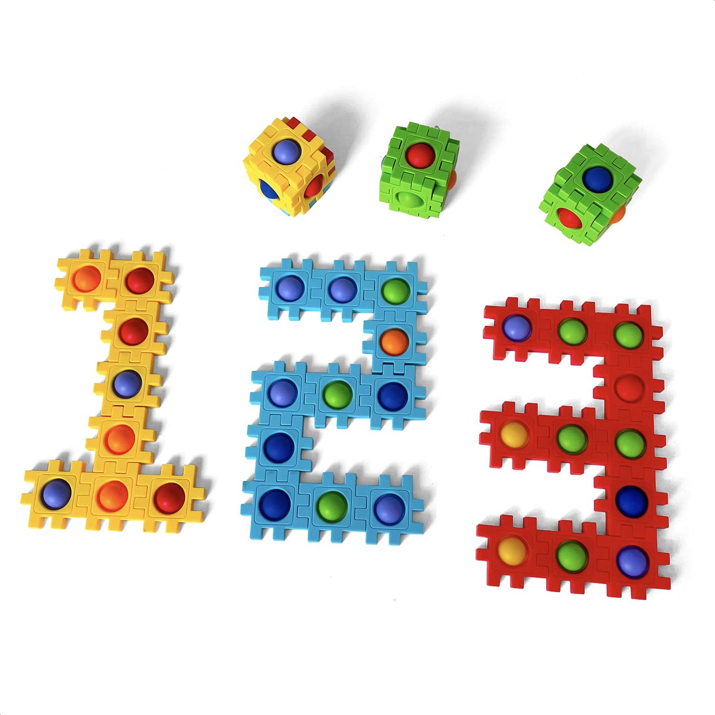Anlabay Two-In-One Pop Blocks Pop Puzzle 48Pcs, Jigsaw Puzzles, Stem Toys For 4 5 6 7 8 Year Old Kids, Bubble Popping Sensory To