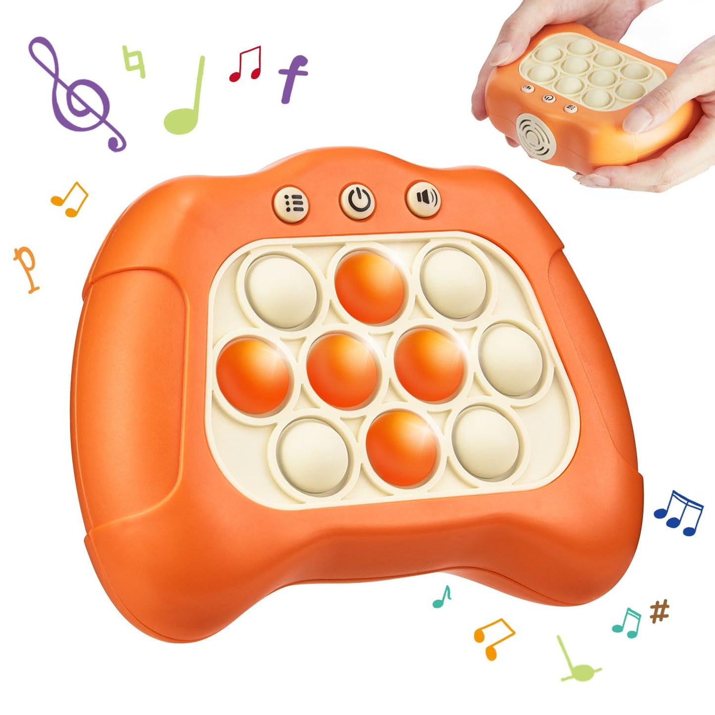 Acvens Quick Push Game For Kids 8-12,Pop Sensory Fidget Toys For Kids 6-12,Birthday Gifts For Boys And Girls (Orange)