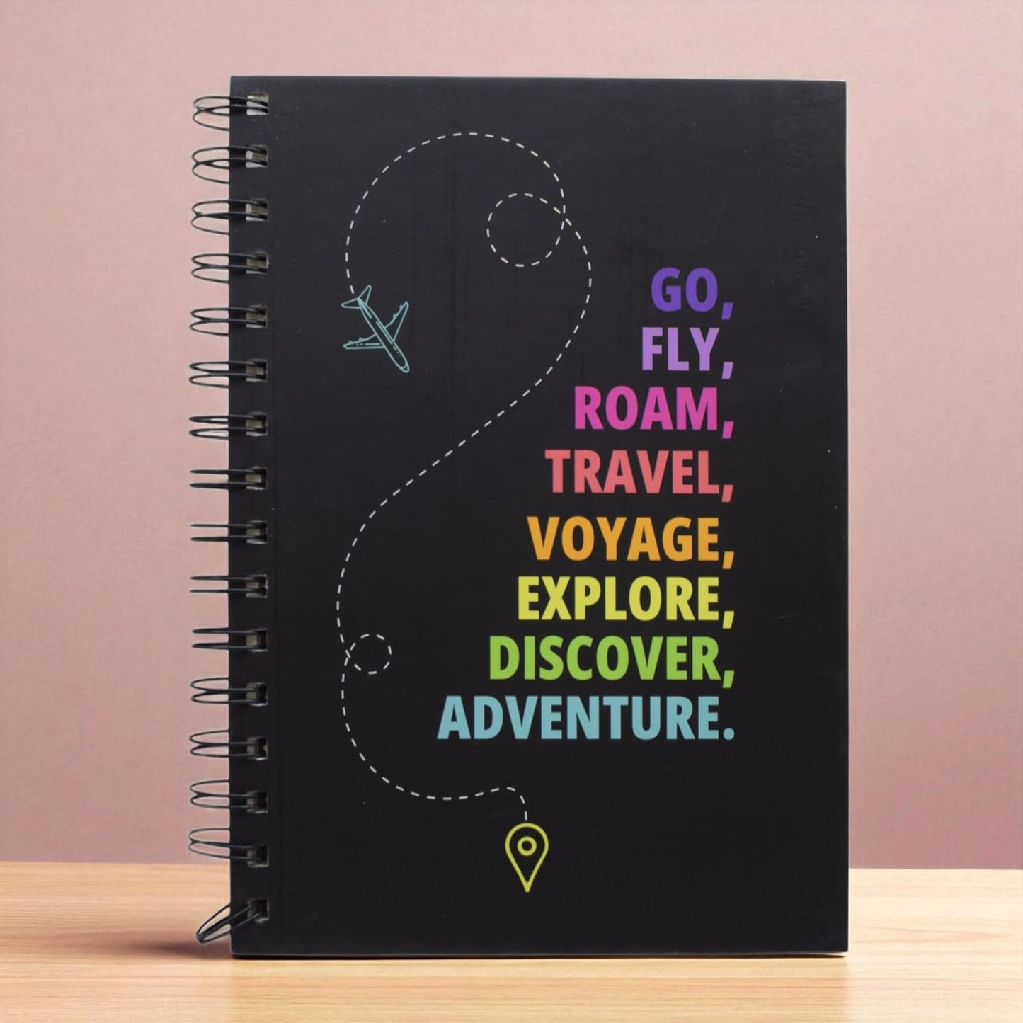Asera Spiral Diary Notebook | 95 Ruled Pages | A5 Size (21X15 Cm) | For Kids, Students & Office | Birthday Return Gifts (Travel)