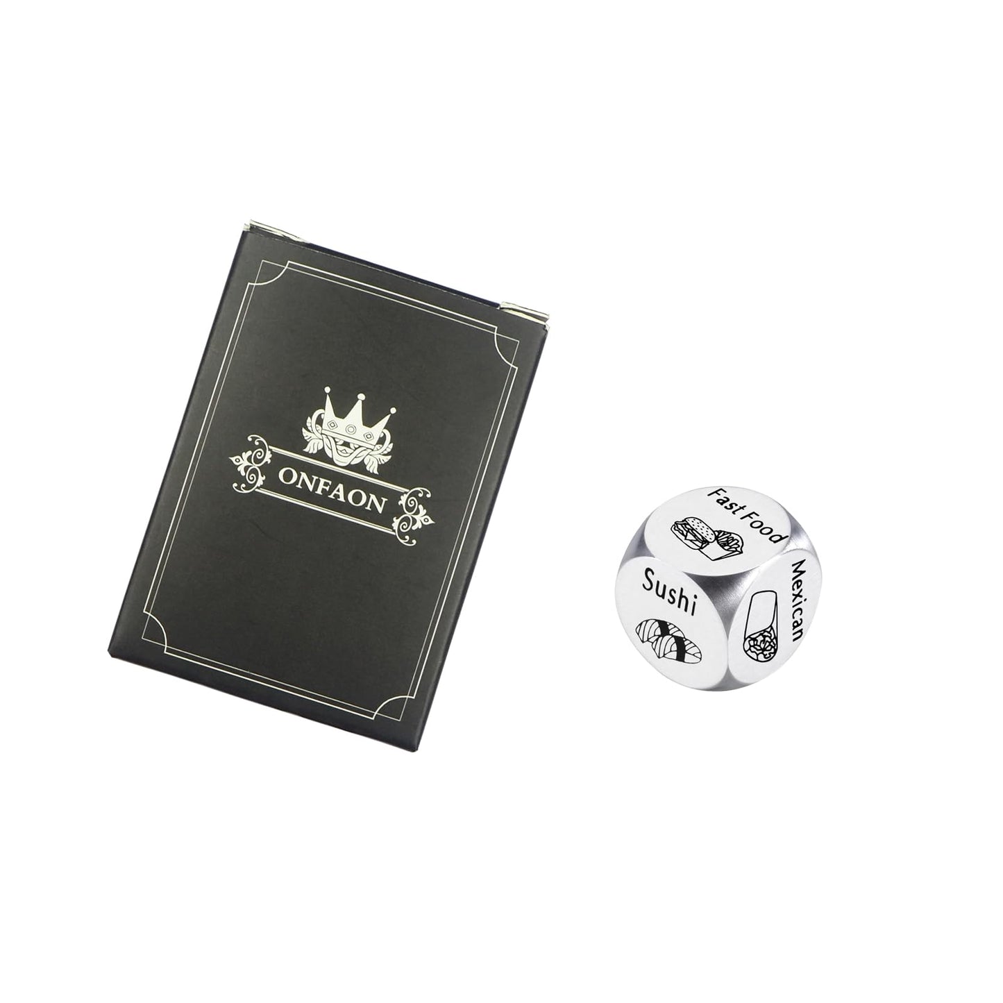Onfaon Stocking Stuffers Food Decision Dice Decider For Couple,Valentines Day Gifts For Him Her Wedding Anniversary Steel Date N