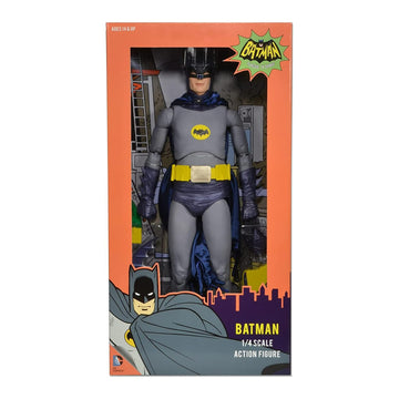 Neca Batman Adam West 18-Inch 1/4 Scale Action Figure with Packaging and Cartoon-Style Batcave for Kids Above the Age of 14