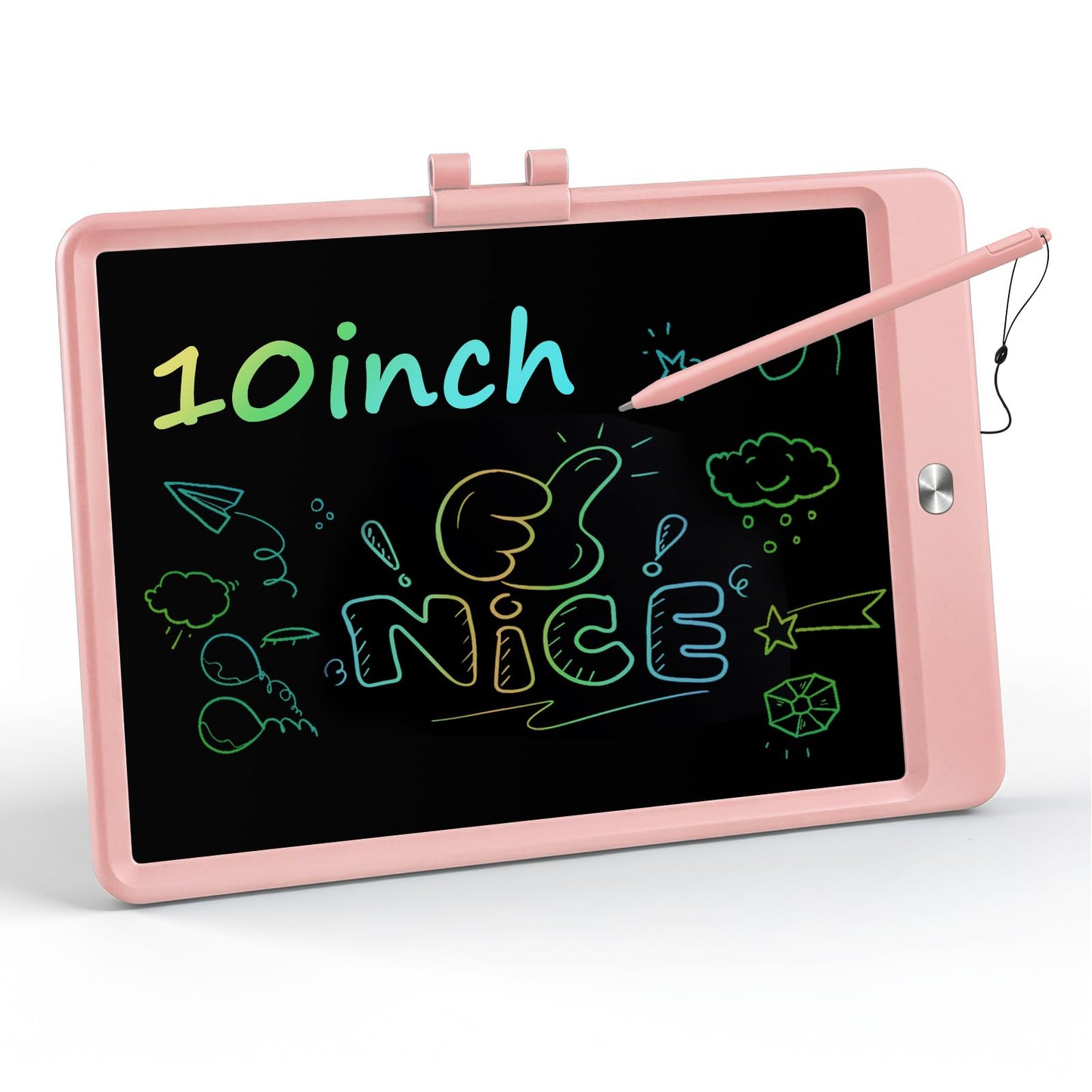 QIAOBUQI LCD Writing Tablet for Kids, 10 InchPortable Colorful Drawing Tablet, Toddler Drawing Pads, Travel Learning Toys for Ki