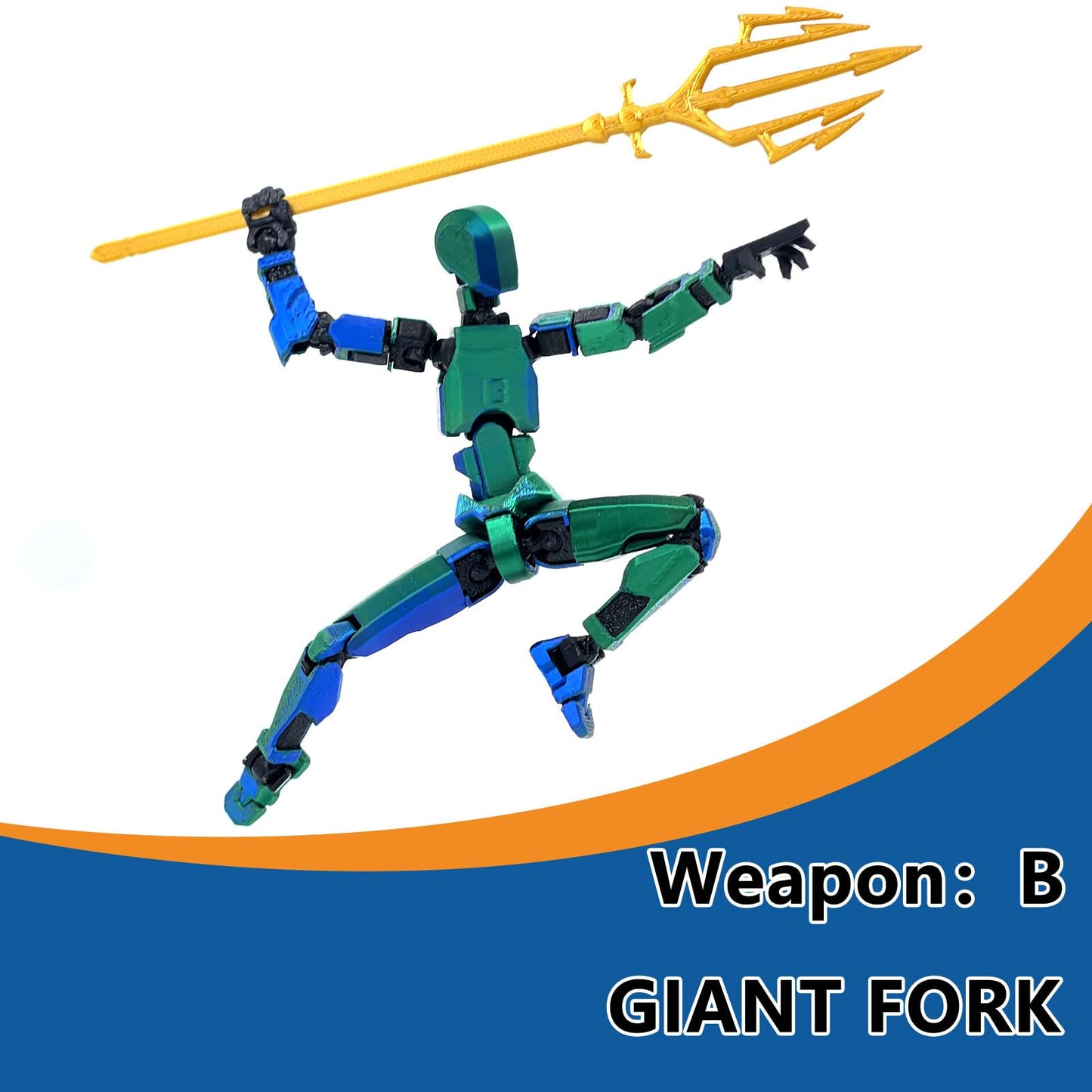 ?Assembled? T13 Action Figure Set Giant decorative replica blade Titan 13 Robot Action Figure 3D Printed robo 13 Action Fidget Toys Figure Articulated Dummy13 T13 for Collectors Desktop Decorations (Laser Green)