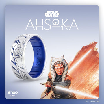 Enso Rings Etched Star Wars - Classic Silicone Ring - Comfortable and Flexible Design - Ahsoka Tano - Size 6