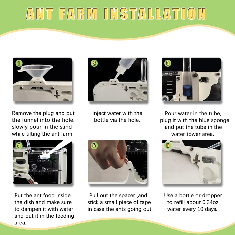 Elnmlht Ant Nest Farm Castle For Live Ants, Ant Colony Observation Kit, Ant Habitat Science Learning Kit For Students Kids Child