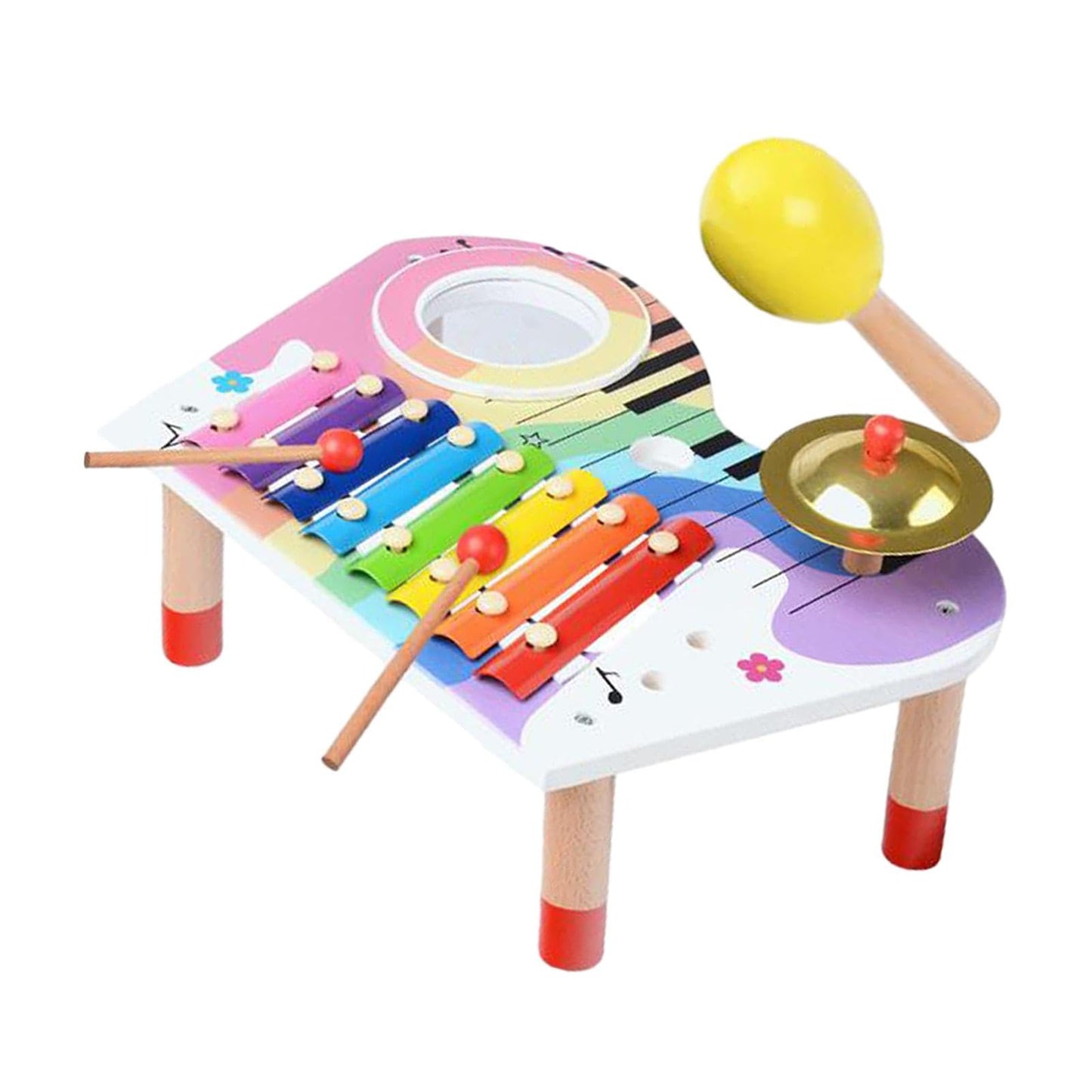 Trendynest Toddlers Drum Kits Wooden Xylophone Motor Skill For Girls Boys Toddlers Kids | Toys & Hobbies | Educational | Music &