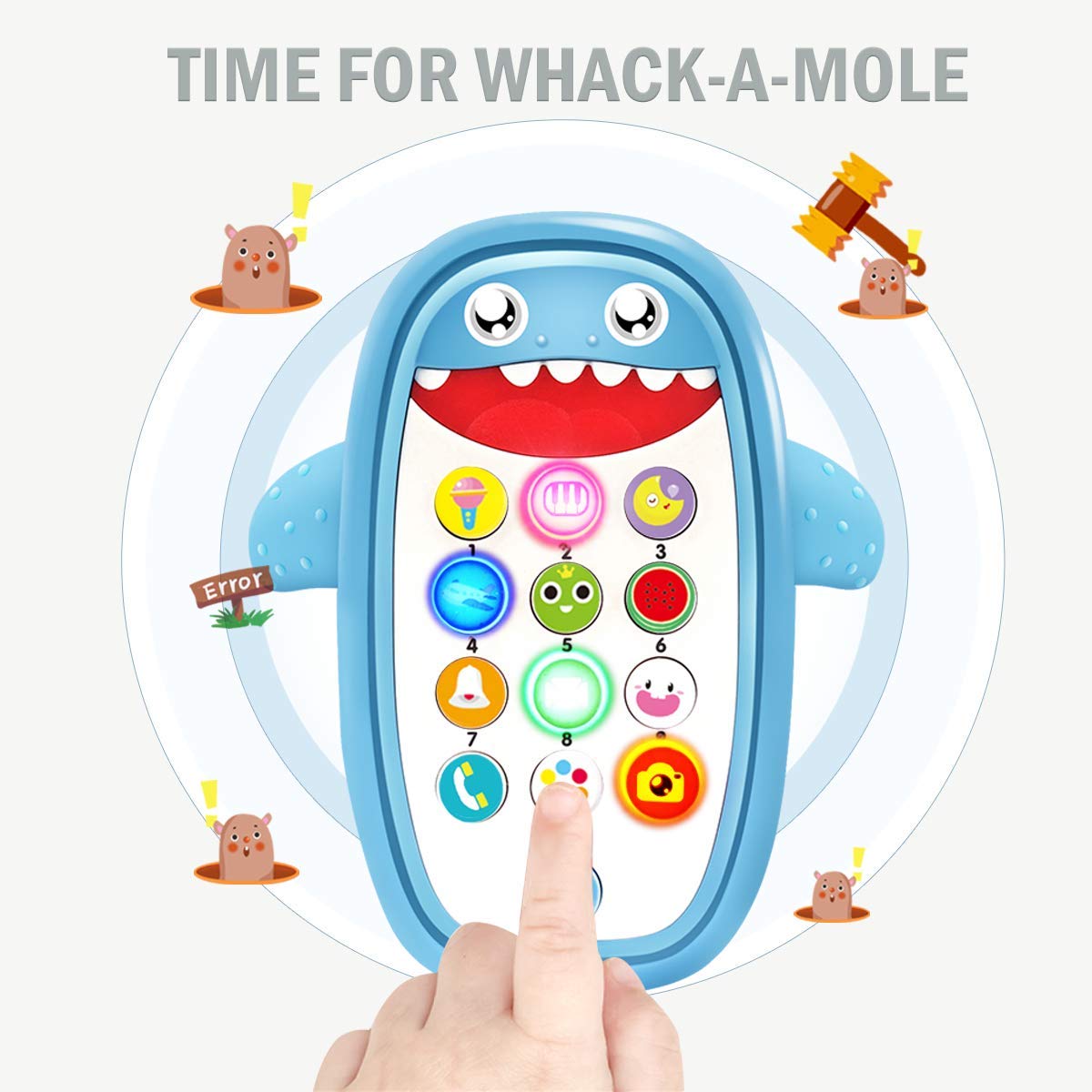 FYYZY Baby Cell Phone Toy for Learning and Play Early Education Telephone with Silicone Teether Cover Music Lights Help Learn Ba