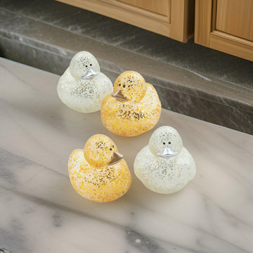 Fun Express Gold & Silver Glitter Sparkle Rubber Ducks - 12 Pieces | Baby Shower, Beach, Pool, Birthday, Bathtub Toys