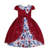 Cosplay Life Floral Dress for Girls and Young mature-themeds Fashion Flower Waistline Kids Party Festival Dress Ages 5-9 Years Old (RED 6YRS)