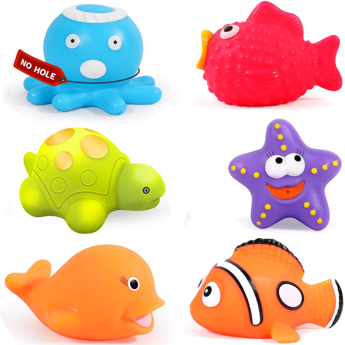 Bath Toys For Kids Ages 1-3, No Hole Ocean Sea Animal Pool Toys, Baby Toddler Bathtub Floating Toy Water Party Decoration Gifts