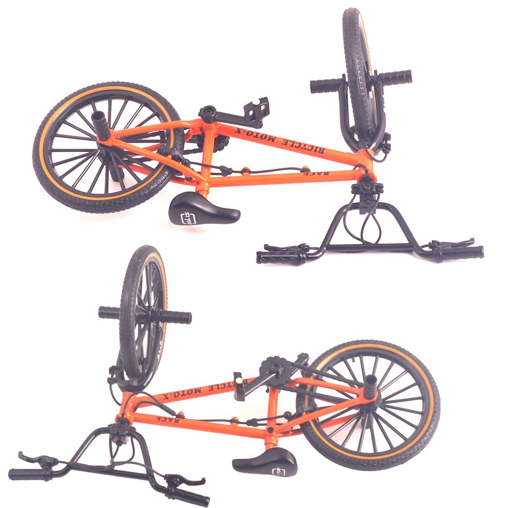 Ailejia Mini Diecast Finger Bike Extreme Sports Toy Bmx Finger Bicycle Toys Game Set For Kids And Adults, Metal Bike Model Collections Decoration (Bmx Red)