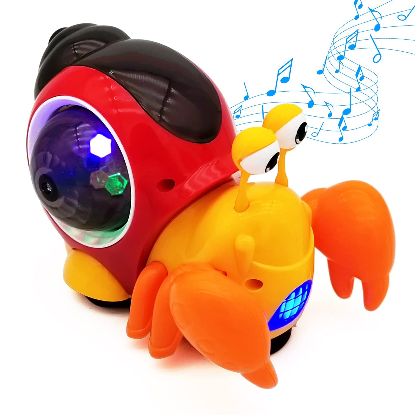 Tipmant Baby Toddler Electric Crab Cute Electronic Animal Vehicle Car Toy Crawl, Play Music, Luminous Light Kids Birthday (Orange)