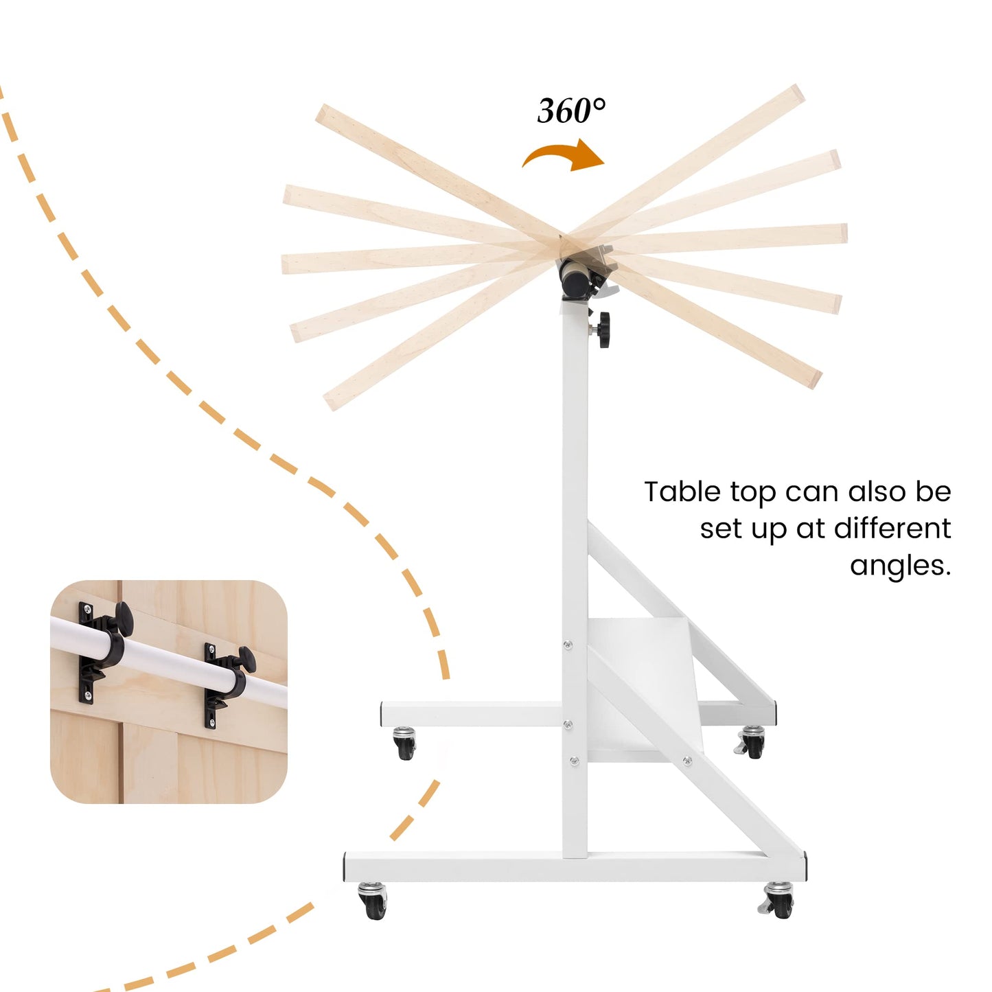 Tektalk Jigsaw Puzzle Table With Angle & Height Adjustment,Puzzle Board With Cover,Puzzle Easel Tilting Table With Legs, Enclosed With 4 Roller Wheels, For Up To 1500 Pieces