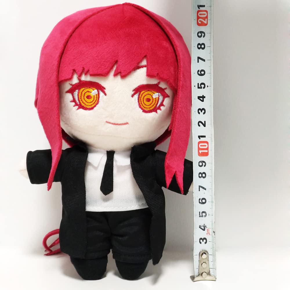 Jcvcx Red Hair Girl With Black Overcoat Plush Toy Anime Figure Stuffed Plushies Soft Doll Pillow