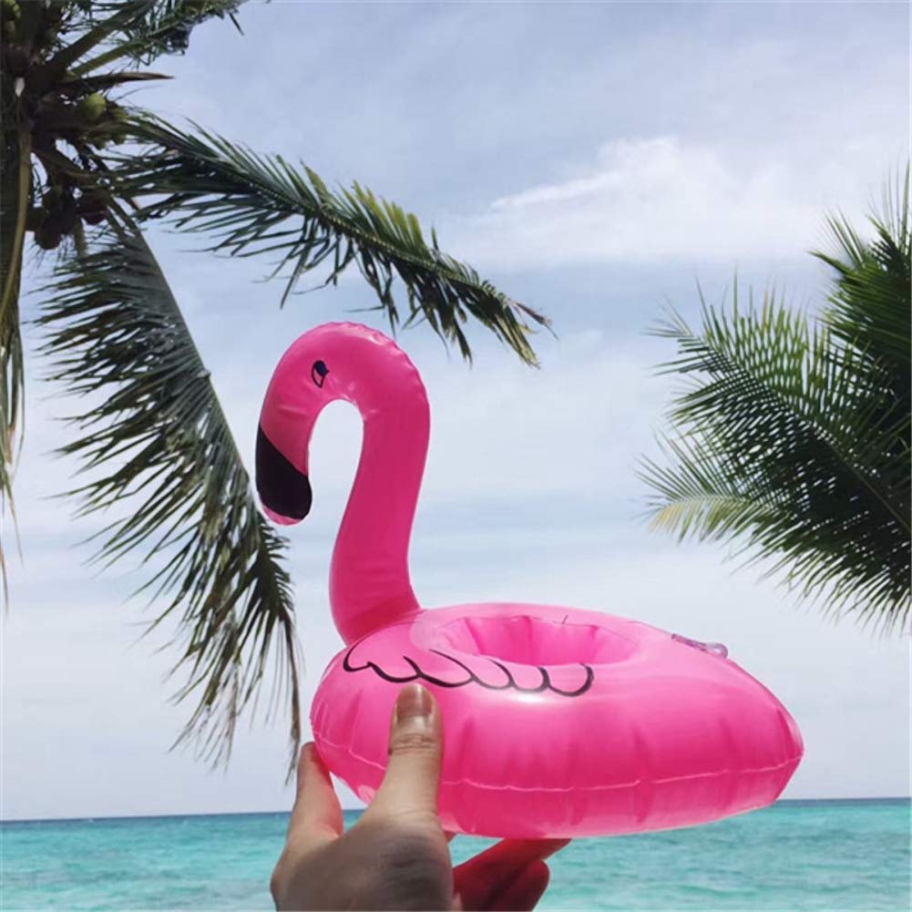 Inflatable Drink Holder 3 Pack Flamingo Drink Pool Floats Cup Holders for Summer Pool Party, Variety Shape to Choose