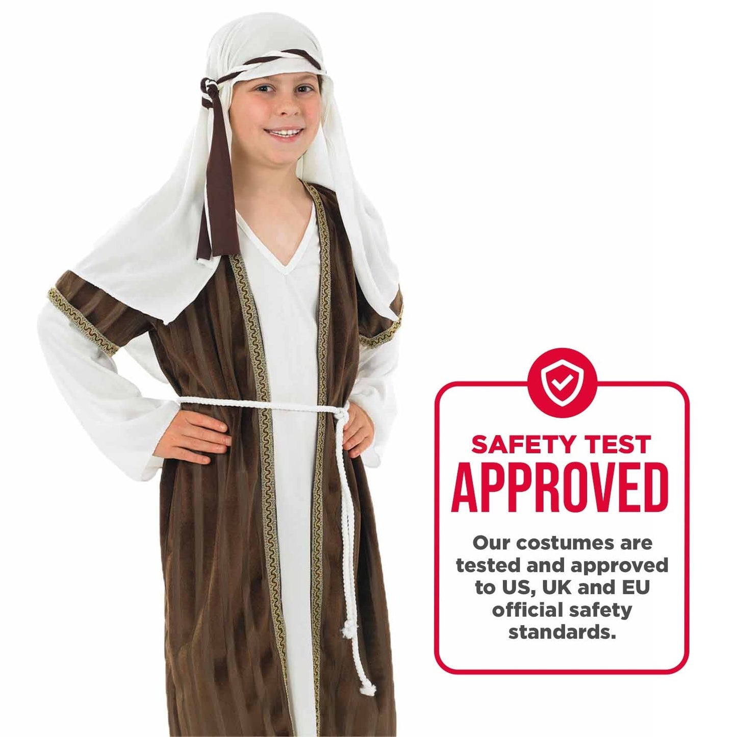 Fun Shack Boys Shepherd Costume, Small (4-6 Years), Striped, Joseph Costume For Kids, Unisex-Kids, Polyester, Wrinkle Resistant