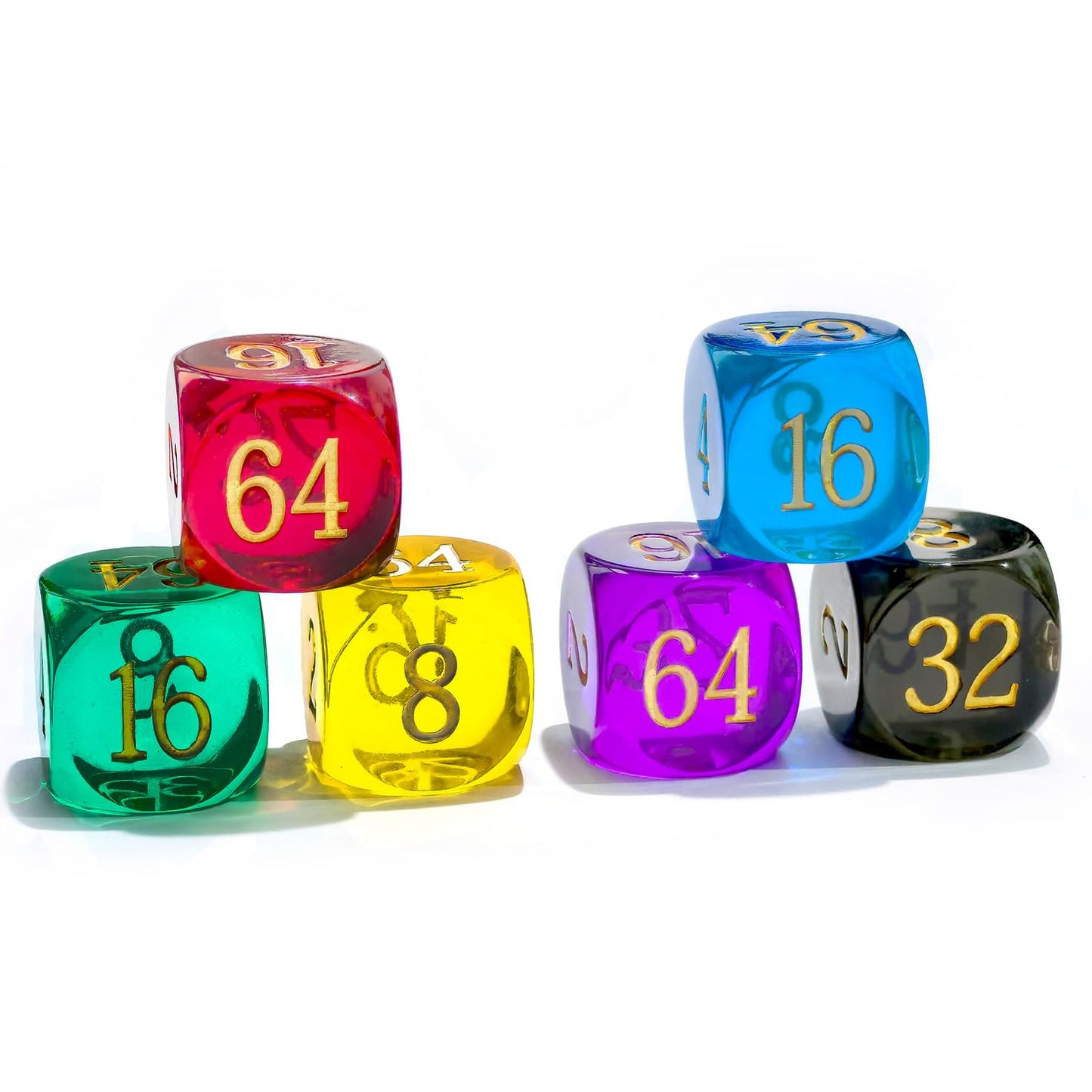 Big Translucent Backgammon Doubling Cube Dice 30Mm, Large Backgammon Doubling Number Dice 1 3/16'', Translucent Smoke