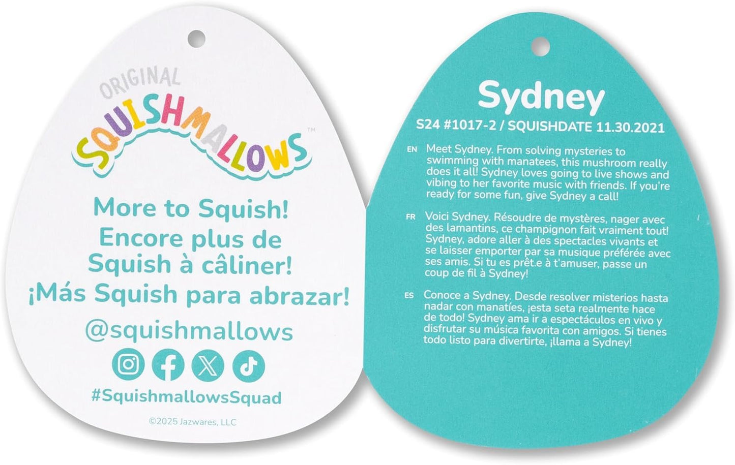 Squishmallows Original 24in Sydney The Teal Spotted Mushroom - Official Jazwares Plush (Jumbo)