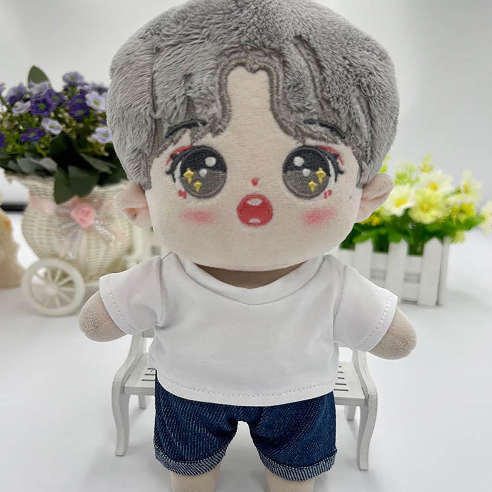 Niannyyhouse 10Cm 15Cm 20Cm Plush Doll Clothes Solid Pants Flip Over Jeans Soft Stuffed Plush Toy Dress Up Accessories (B2, 15Cm