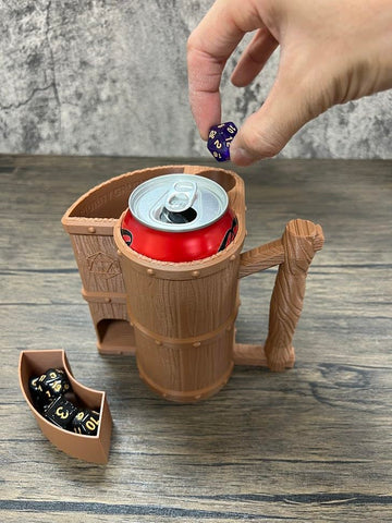 Munnygrubbers - Mug Dice Tower - No Paint Odorless Insulated Cup Can Dice Tower - (Random 7Pcs D20 Dice Set Included) - Dice Jail - Dice Holder - Dungeons And Dragons - Dnd Gift - (Brown)