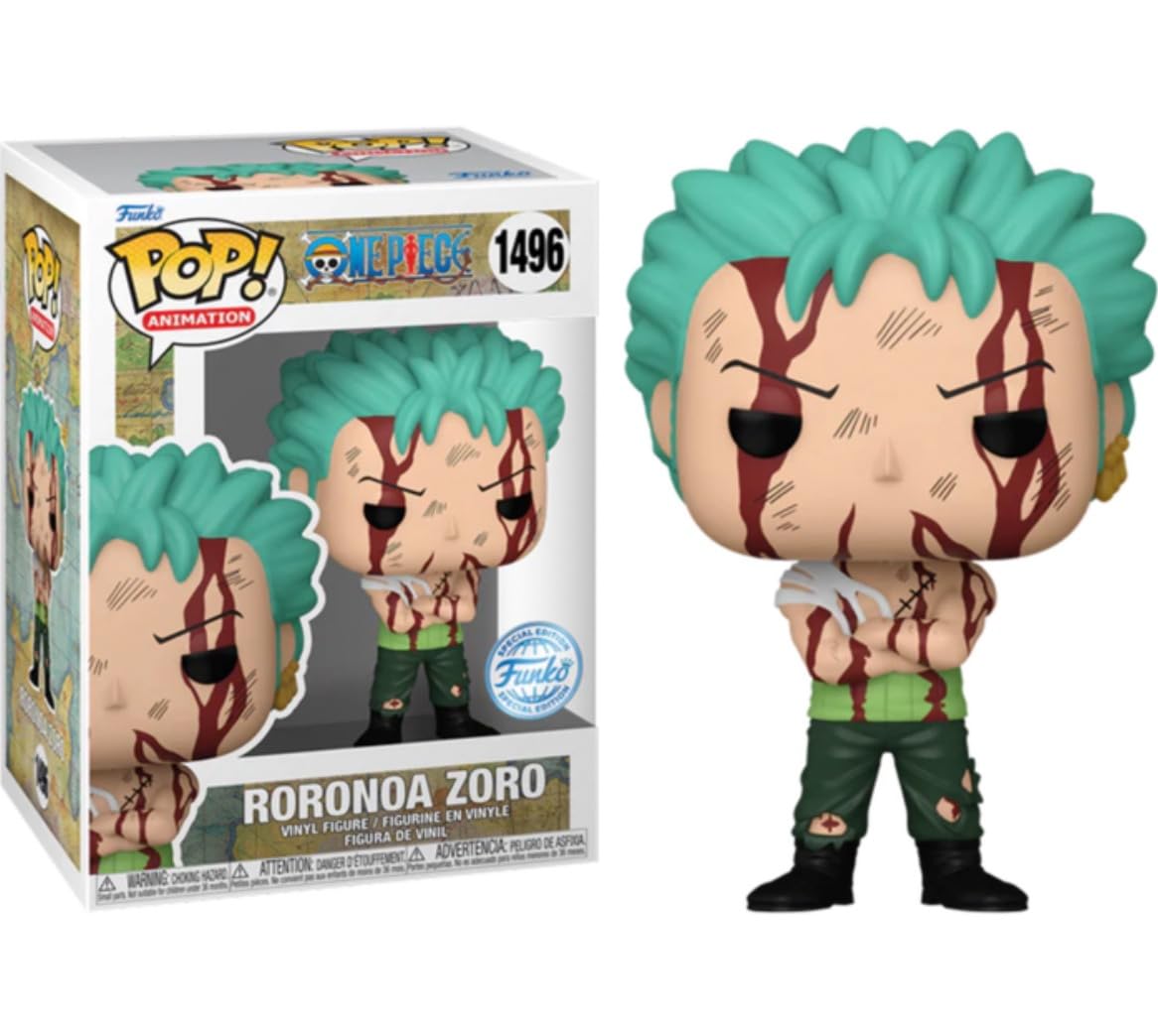 Funko One Piece Roronoa Zoro Nothing Happened Blacklight Belt And Face Blood Paint Misprint Variant Exclusive Special Edition Po
