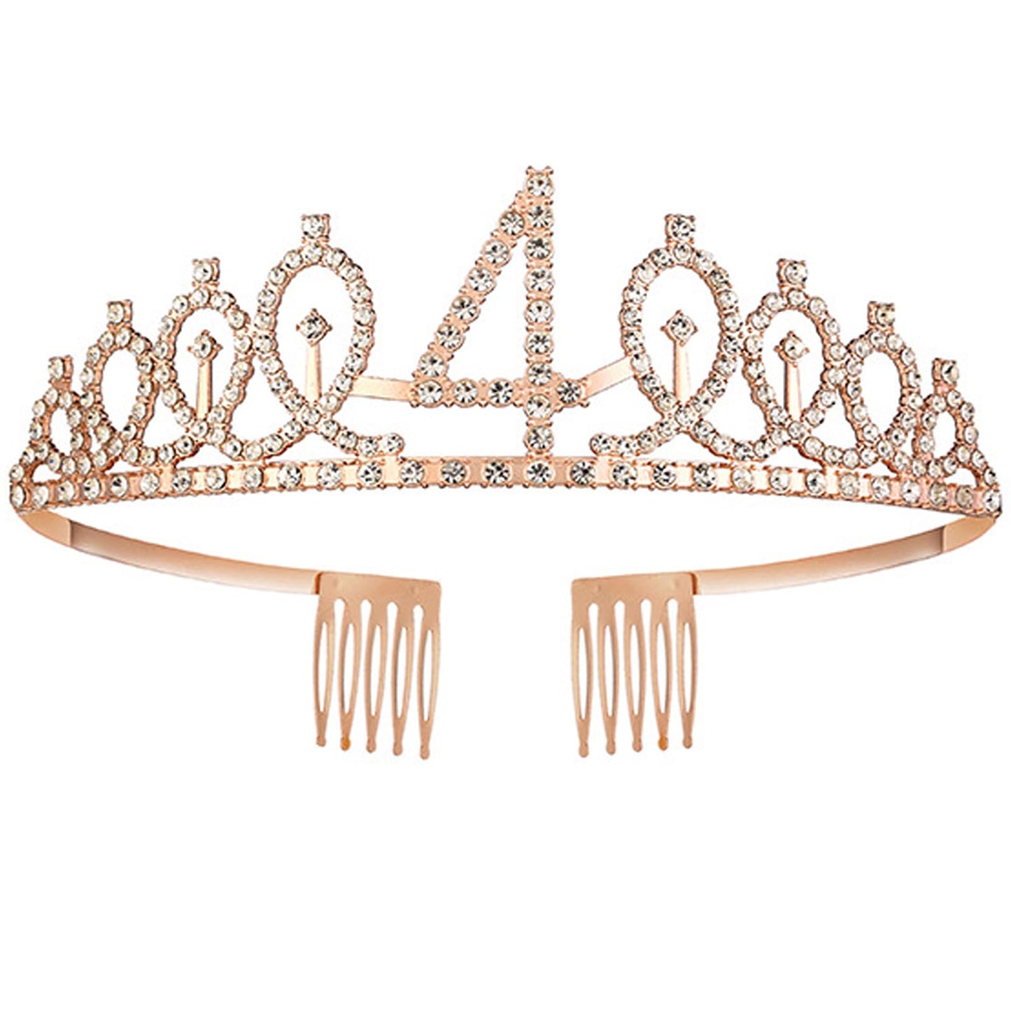 4Th Birthday Tiaras And Crowns For Women Girls, Birthday Decorations Rose Gold Sash Crystal Tiara Party Supplies