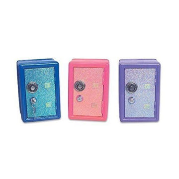 Rhode Island Novelty 7 Inch Glitter Locker Safe Bank, One Piece Per Order