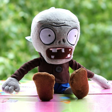 JHESAO 12" PVZ Plush Zombies Dolls - Brown & Gray, Soft Cotton Stuffed Toys, Model GZ, 1PCS