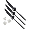 Top Race TR-C285G & TR-C385 Spare Propellers Set of 3 for RC Planes - Includes Propeller Savers & Adapters - Black