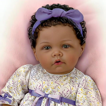 The Ashton-Drake Galleries All God's Grace Baby Doll by Elly Knoops 20 inches Purple Dress Real Touch Vinyl