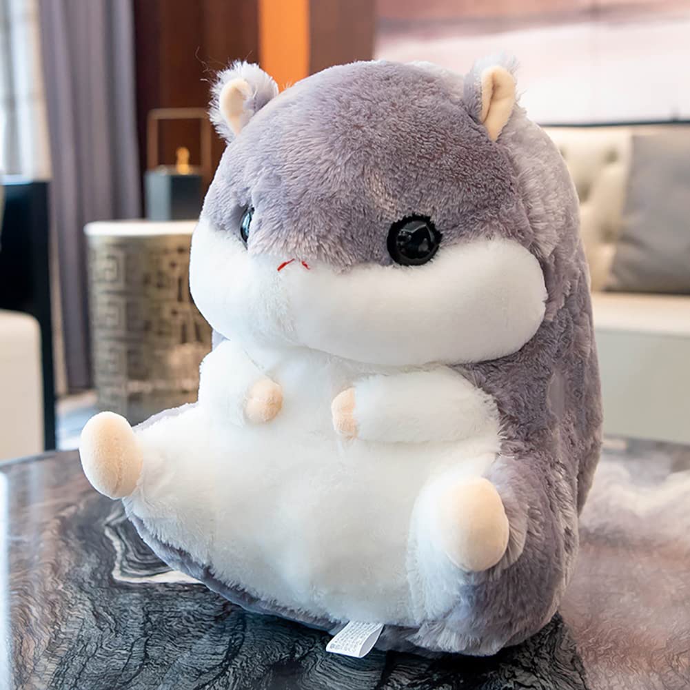 Wgxzyq Hamster Plushie Toy Hamster Stuffed Animal Plush Toy Birthday Xmas Gift For Kids Boys Girls (15.6Inch, Grey)