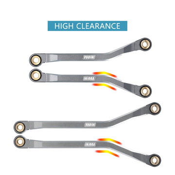 INJORA High Clearance Chassis Links CNC Aluminum Links Set for TRX4M Defender Bronco 1/18 Upgrade Parts (Grey)