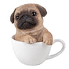 Pacific Giftware Adorable Teacup Pet Pals Puppy Collectible Figurine 5.75 Inches (Pug)