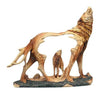 Unison Gifts Wolf Howling In The Wild Woodlike Bust Scene Carving Figurine, 7.5' H