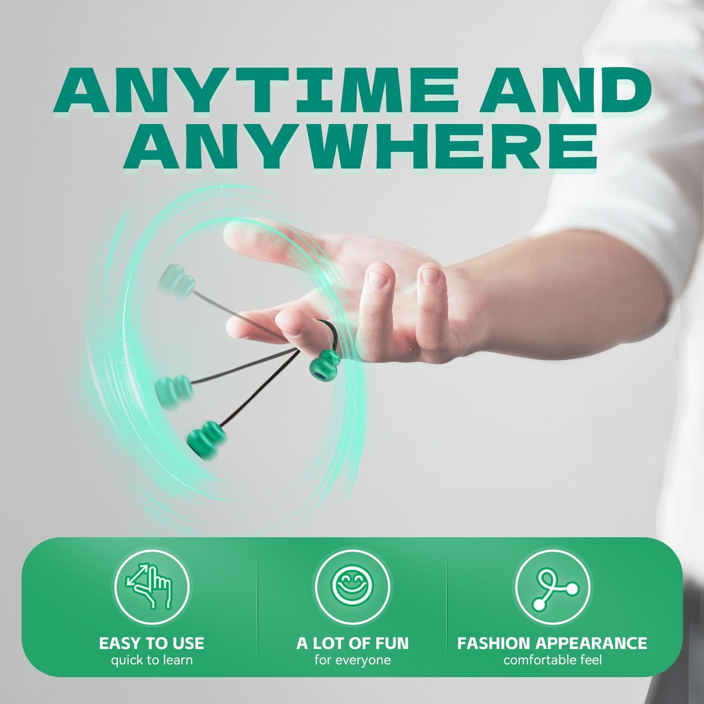 Fidget Beads - Worry Fidget Beads Spin & Bump - Made Of Aluminum Alloy - For Men Women Youngs Skill Players Creates A Bit Of Magic For You (Cala-Green)