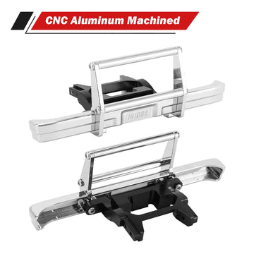 INJORA 23g Front and 21g Rear Bumper - CNC Aluminum Bumper for 1/18 RC Crawler TRX4M High Trail K10 Upgrade