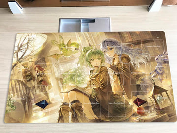 New Mlikemat Playmat Wynn The Wind Charmer & Eria TCG CCG OCG Trading Card Game Mat with Zones + Free Bag (ZD039-812-A)
