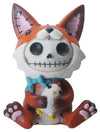 Furrybones Fen Signature Skeleton in Fox Costume Holding a Chicken