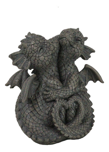 Ebros Whimsical Romantic Valentines Small Baby Garden Dragons Cuddling Tight Statue 5.25' Tall Dragon Fantasy Decor
