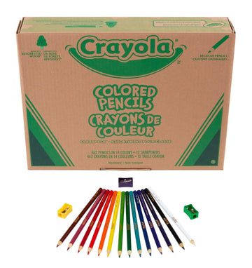 Crayola Colored Pencil Classpack (462Ct), Bulk Colored Pencils, 14 Assorted Colors, School Supplies For Teachers, Ages 3+
