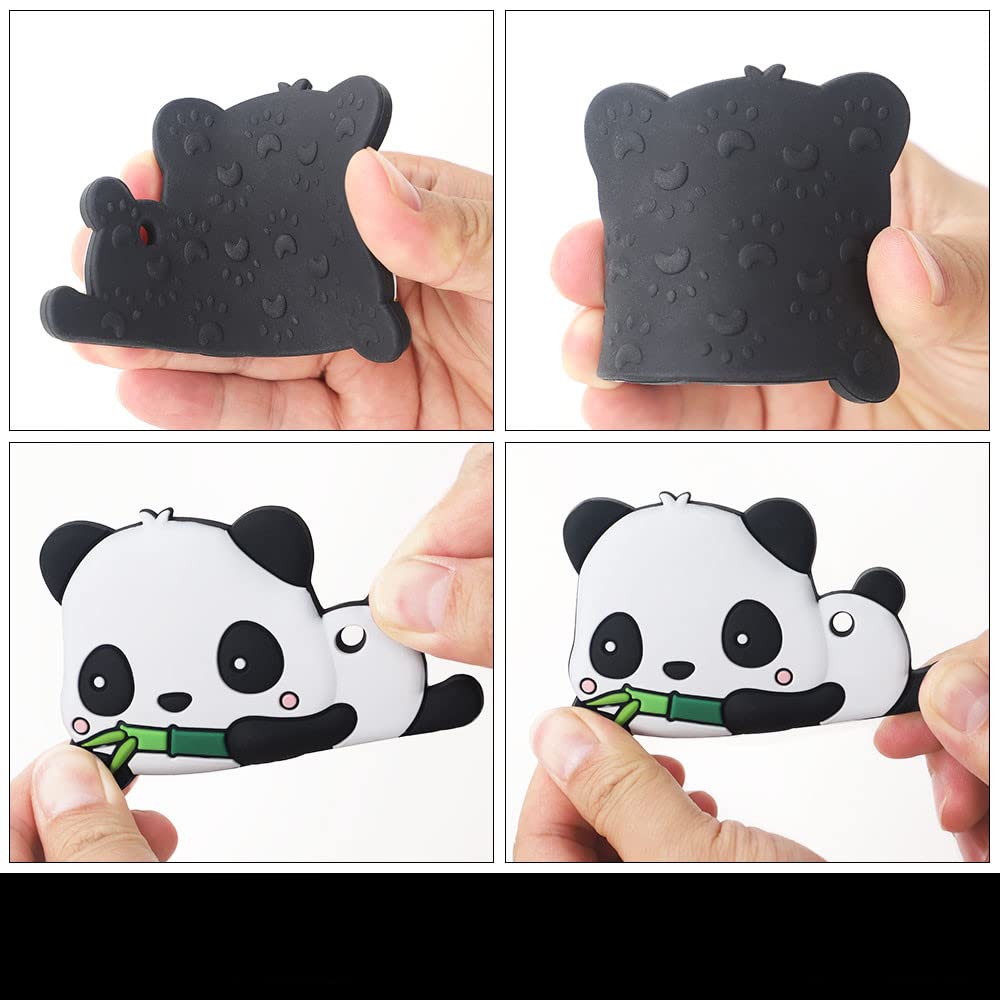 Amazingm Panda Sensory Chew Teether For Boys And Girls,Food Grade Silicone Safety Pendant Chewy Teething Toy For Kids With Autis