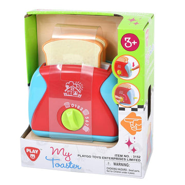 PlayGo Lightweight Play Kitchen Bread Slices Toaster Toy Pretend Play Pop-Up For Kids Age 3 years & Up, Model: 3152